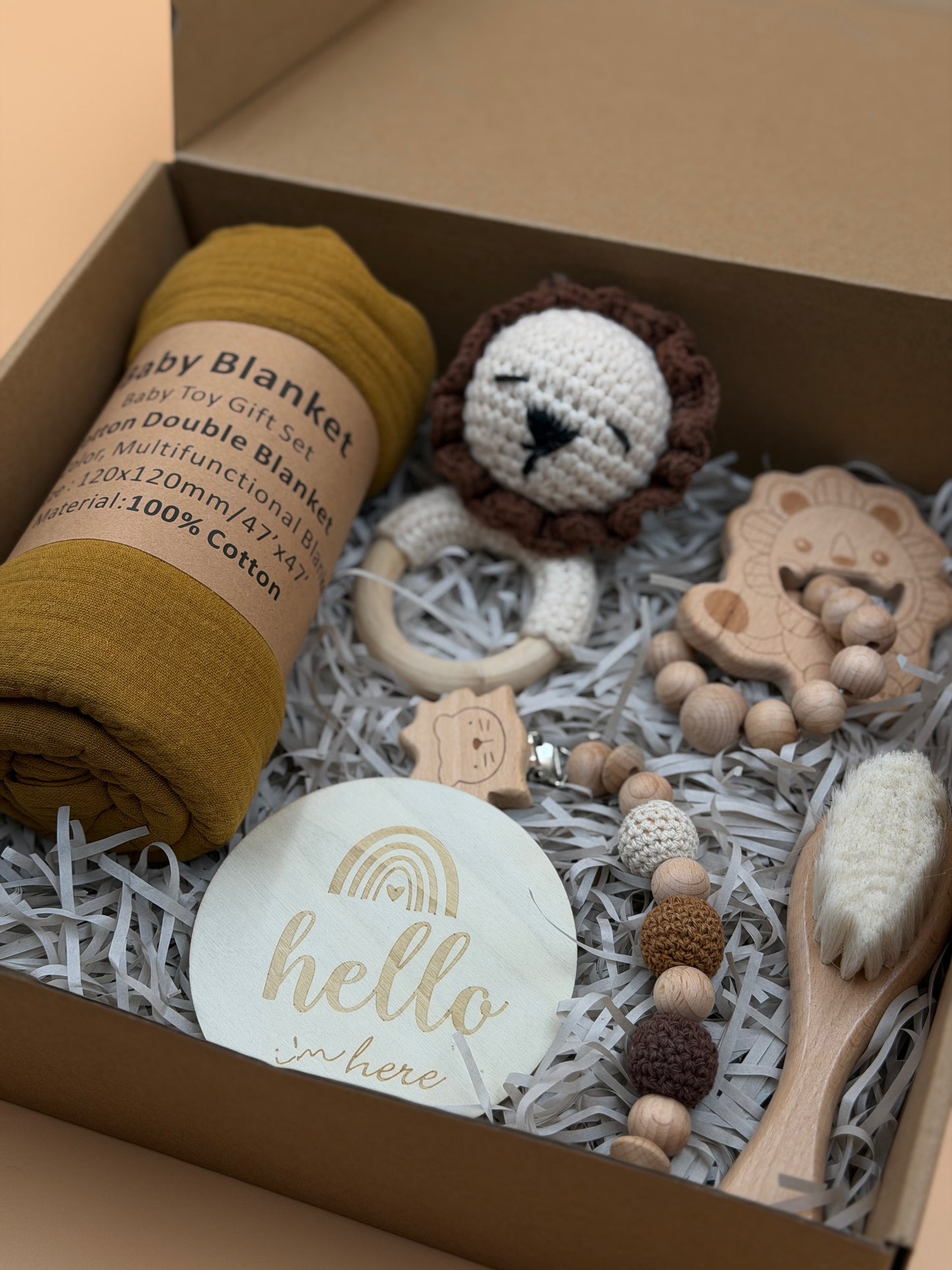 Geschenkset für Babys mit Löwe